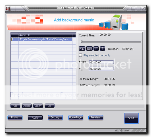 ExtraPhotoSlideShow - add audio file [image]