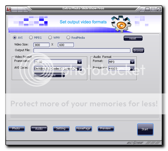 ExtraPhotoSlideShow - configure the output video [image]