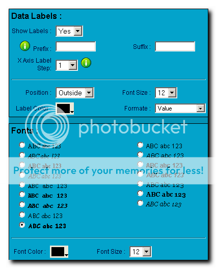 Set font, size, label [image]