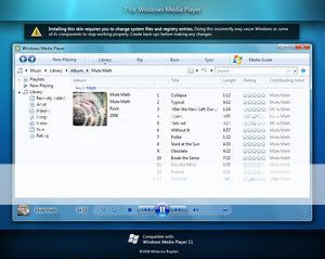 Windows Media Player 12 skin for Windows Media Player 11 Windows Media Player 12 skin screenshot